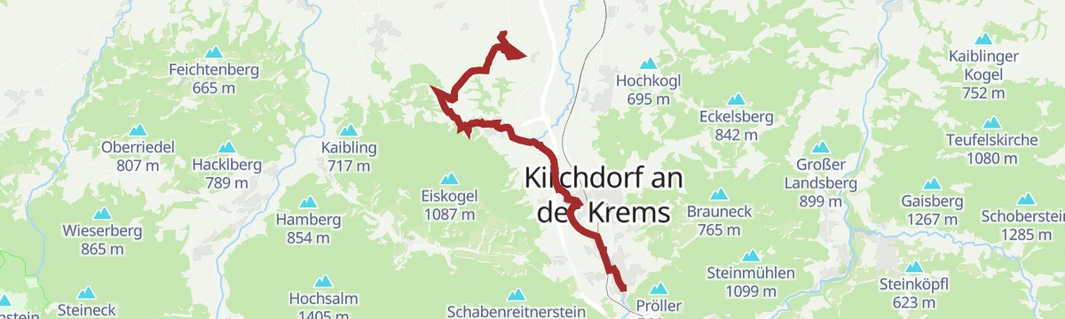 Route map: Benedikt-Pilgerrundweg Kremstal Etappe 2